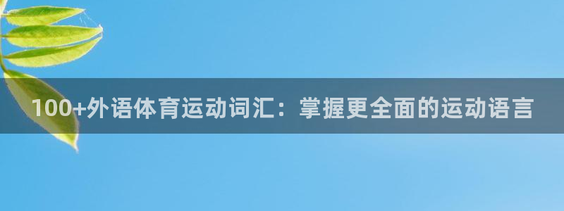 米兰体育官方正版app开户：100+外语体育运动词汇