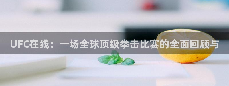 玩球直播官网app：UFC在线：一场全球顶级拳击比赛的全面回顾与